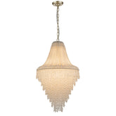 Vintage Luxury Elegance Chandelier with Clear Crystal Beads in Antique Silver