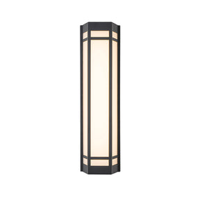 H20" Modern Craftsman Style Exterior Wall Sconce in Black with Frosted Acrylic Shade 24W Integrated LED Outdoor Wall Light with Dusk to Dawn Sensor for Garage Patio
