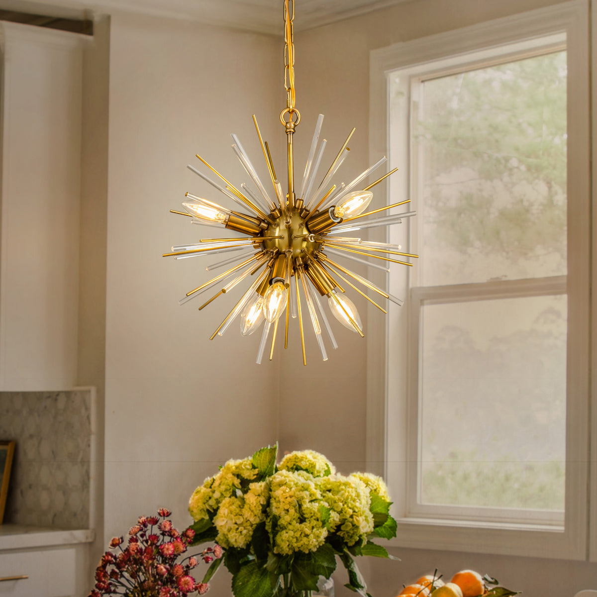6-Light Sputnik Satellite Sphere Chandelier