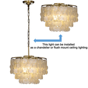 Coastal Capiz Shell Flush Mount Ceiling Light