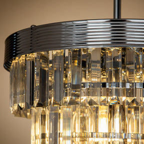 Unique Tiered Crystal Chandelier in Chrome