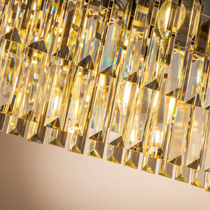 12-Light Contemporary Crystal Chandelier for Dining Room with Crystal Accents