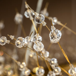 16-lights Stainless Steel   Firework  Crystal Round Chandelier in Antique Bronze