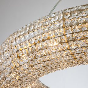 Glam Halo Chandelier with Crystal Beaded