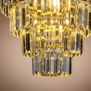 4-Light 16" Cone Shape 5-Tier Crystal Chandelier