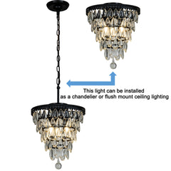 3-Lights Matte Black Pendant Ceiling Lighting