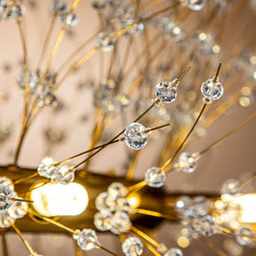 Antique Bronze Firework Crystal Chandelier- 8 Light