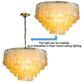 Coastal Capiz Shell Flush Mount Ceiling Light