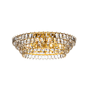 8 Light Luxury Tier Painted Brass Decor Crystal Flush Mount Light
