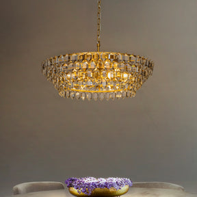 Luxury Tierd Painted Brass Crystal Chandelier