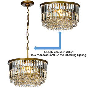 Luxury Tier Antique Brass Crystal Chandelier