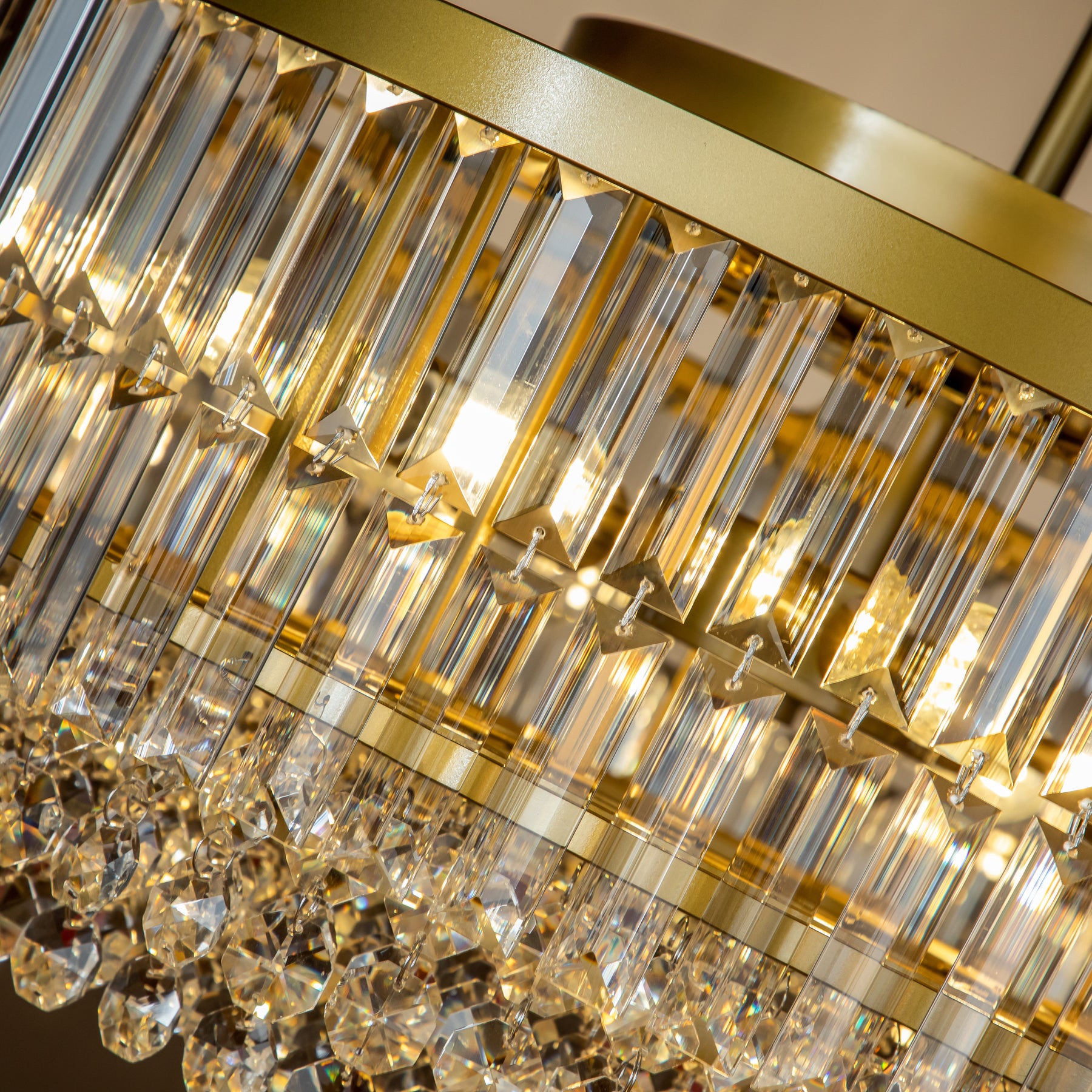 5 Light 24" Antique Brass Luxury Tier Crystal Chandelier