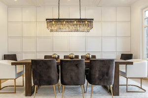 12-Light Contemporary Crystal Chandelier for Dining Room with Crystal Accents