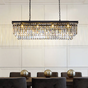 12-Light Contemporary Crystal Chandelier for Dining Room with Crystal Accents