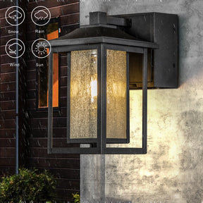 Dusk-to-Dawn Outdoor Wall Lantern with GFCI Outlets