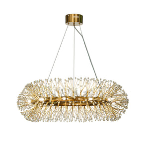 12-lights Stainless Steel Firework Crystal Chandelier In Antique Bronze For Living Room And Dining Room