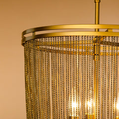 3-Light Modern Metal Chain Tassel Chandelier Farmhouse Chainmail Chandeliers