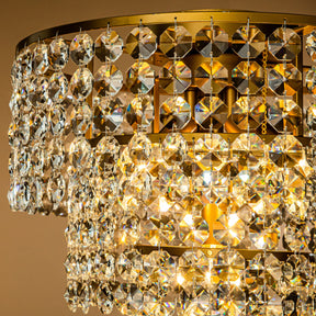 OPEN BOX-Antique Gold Cone Ceiling Light with Clear Crystal Beads