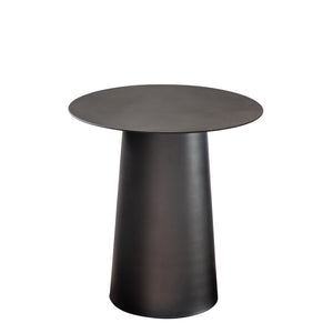 17.7"W Mid Century Modern Metal Single Round Coffee Table-Black