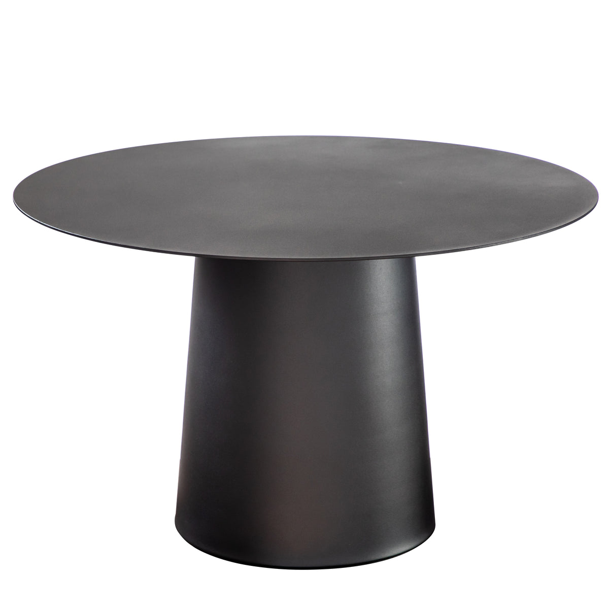 Mid Century Modern Metal Single Round Coffee Table-Black