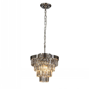Unique Tiered Crystal Chandelier in Chrome