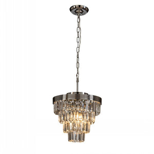 3-Light Unique Tiered Crystal Chandelier