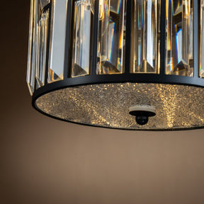OPEN BOX-Mini Modern Black Crystal Lantern Chandeliers