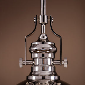 Industrial Polished Nickel Dome Pendant Light for Kitchen Island