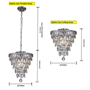 3-Light Unique Wrought Iron Accents Tiered Chandelier