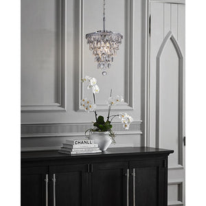 3-Light Unique Wrought Iron Accents Tiered Chandelier