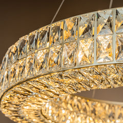 12-Light Modern And Contemporary Lighting Crystal Ring Chandelier For Dining Room And Living Room