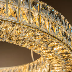 12-Light Modern And Contemporary Lighting Crystal Ring Chandelier For Dining Room And Living Room
