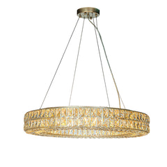 12-Light Modern And Contemporary Lighting Crystal Ring Chandelier For Dining Room And Living Room