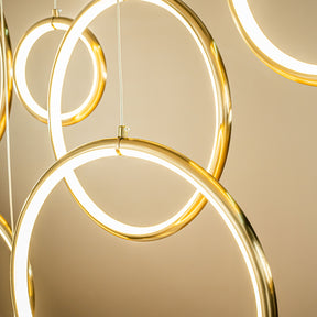 Open Box-Modern Soft Gold Circular Ring-Shaped LED Chandelier