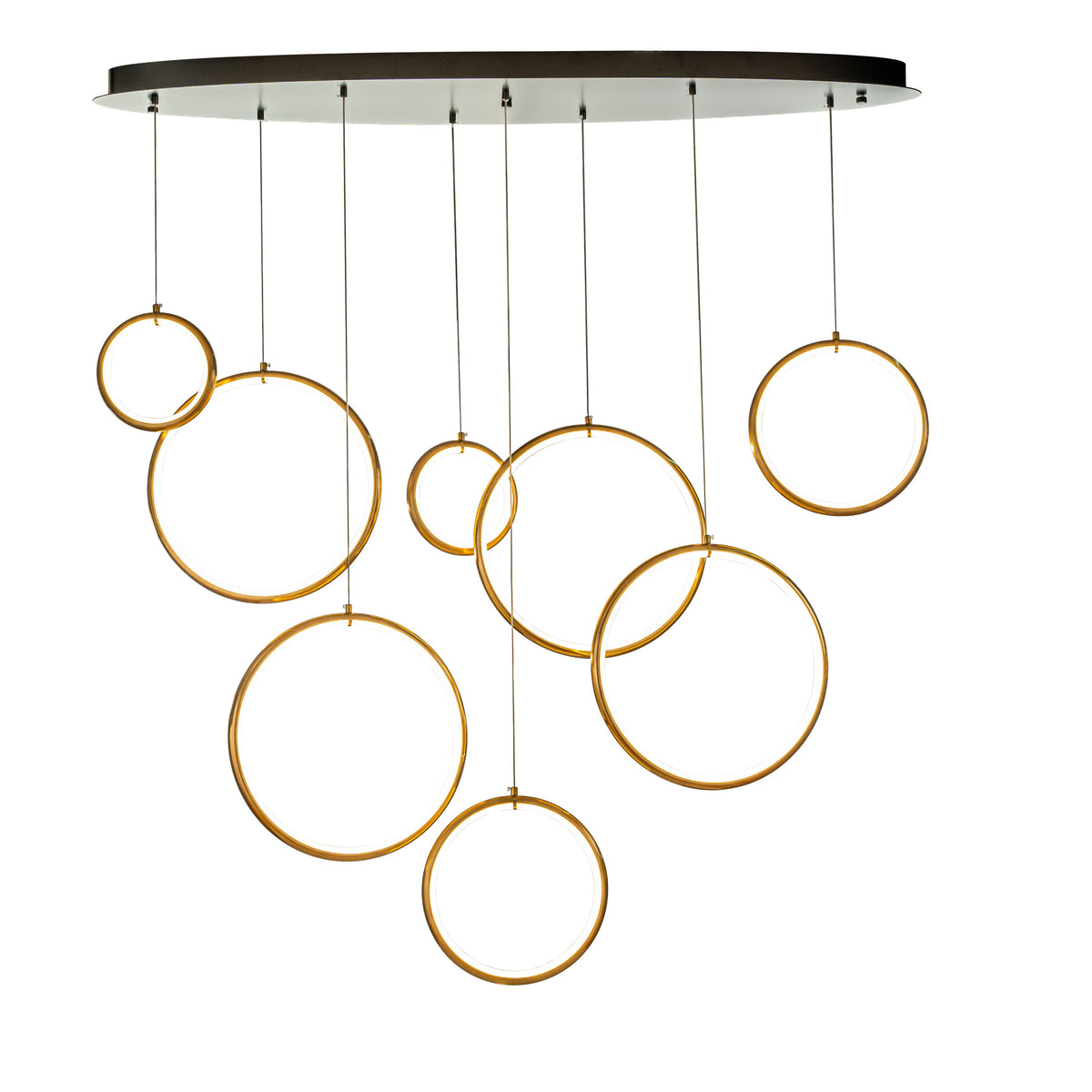 Open Box-Modern Soft Gold Circular Ring-Shaped LED Chandelier