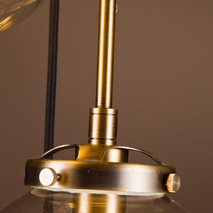 Modern Staircase Clear Globe Bubble Glass Linear Chandelier 5-Lights Brass Pendant Light