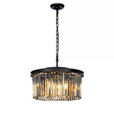 Unique Tiered Drum Chandelier in Matte Black
