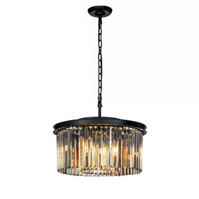 Unique Tiered Drum Chandelier in Matte Black