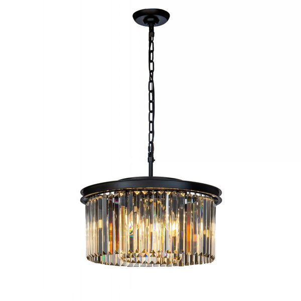 9 - Light Unique Drum Chandelier with Wrought Iron Accents