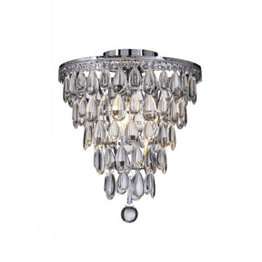 OPEN BOX-Teardrop Glass Flush Mount Ceiling Light in Chrome