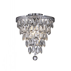 3-Lights Chrome Teardrop Glass Flush Mount 12"  Tiered Ceiling light