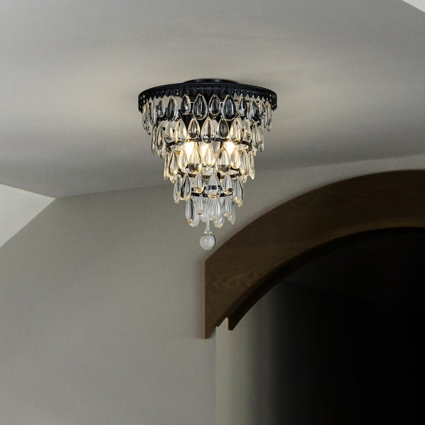 3-Lights Matte Black Pendant Ceiling Lighting