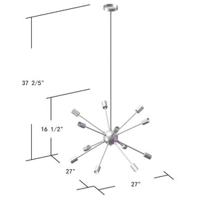 OPEN BOX- Modern Sputnik Sphere Chandelier-Matte Black